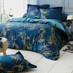 Taie D'Oreiller, Traversin|TRADILINGE Taie de traversin coton (L200 cm)Kimono e Bleu