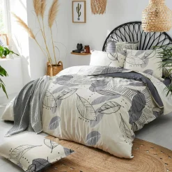 Taie D'Oreiller, Traversin|TRADILINGE Taie de traversin coton lavé (L200 cm) Folio e Gris