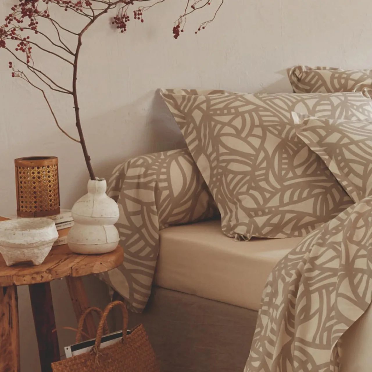 Taie D'Oreiller, Traversin|TRADILINGE Taie de traversin coton lavé (L200 cm) Séréna Beige