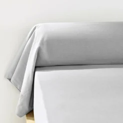 Taie D'Oreiller, Traversin|EMINZA Taie de traversin flanelle de coton (L185 cm) Théa Gris clair