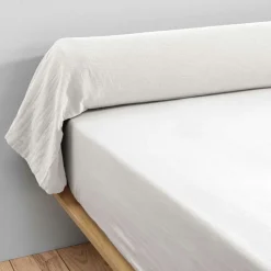 Taie D'Oreiller, Traversin|EMINZA Taie de traversin gaze de coton (L185 cm) Gaïa chantilly Blanc