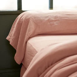 Taie D'Oreiller, Traversin|EMINZA Taie de traversin gaze de coton (L185 cm) Gaïa Rose Pêche