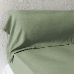 Taie D'Oreiller, Traversin|EMINZA Taie de traversin lyocell Tencel™ lavé (27 x 185 cm) Olivia Vert romarin