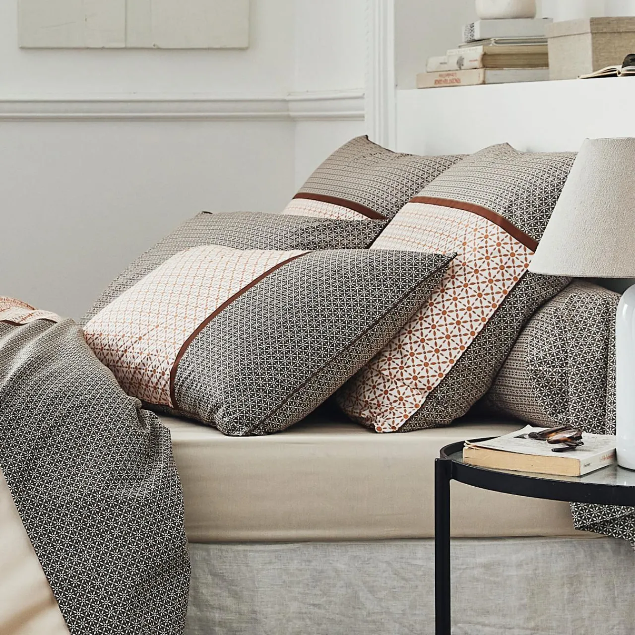 Taie D'Oreiller, Traversin|TRADILINGE Taie de traversin percale de coton (L200 cm) Gabin Multicolore