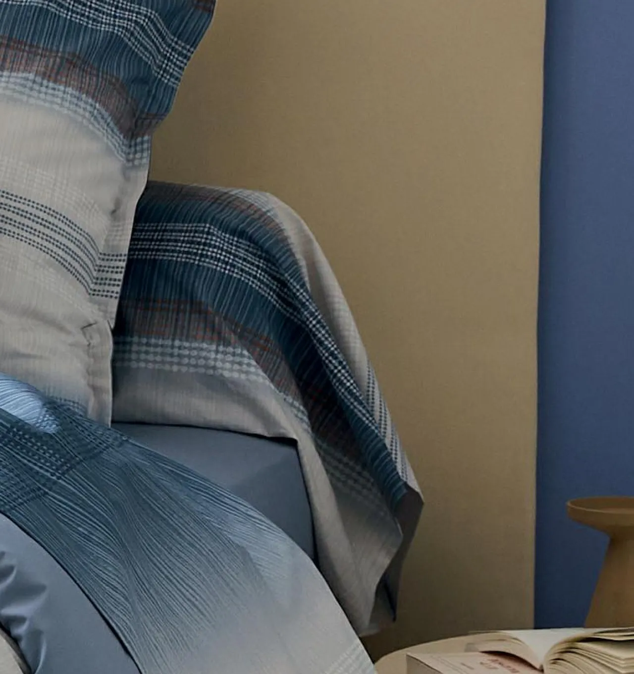 Taie D'Oreiller, Traversin|TRADI LINGE Taie de traversin percale de coton (200 cm) Esteban e Bleu