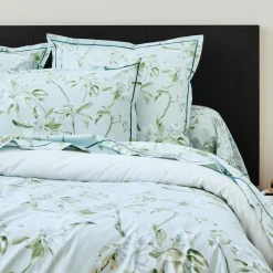 Taie D'Oreiller, Traversin|TRADILINGE Taie de traversin percale de coton (L200 cm) Eléna Nil e Vert