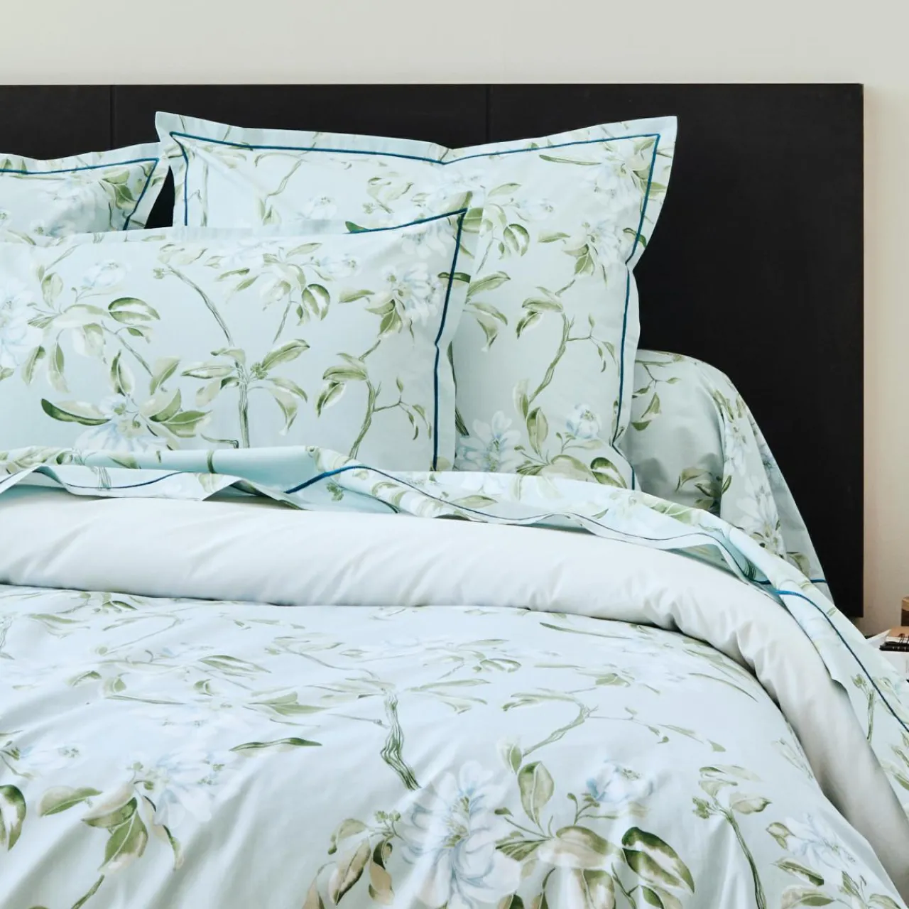 Taie D'Oreiller, Traversin|TRADILINGE Taie de traversin percale de coton (L200 cm) Eléna Nil e Vert