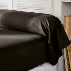 Taie D'Oreiller, Traversin|EMINZA Taie de traversin percale de coton (L185 cm) Cali e Noir