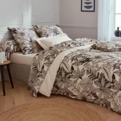 Taie D'Oreiller, Traversin|TRADILINGE Taie de traversin percale de coton (L200 cm) Alba e Noir