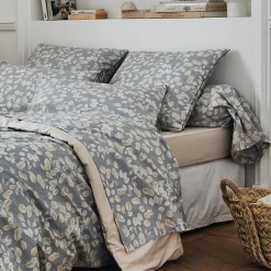 Taie D'Oreiller, Traversin|TRADILINGE Taie de traversin percale de coton (L200 cm) Lison e Gris