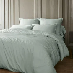 Taie D'Oreiller, Traversin|EMINZA Taie de traversin satin de bambou (L185 cm) Sienna Vert Eucalyptus