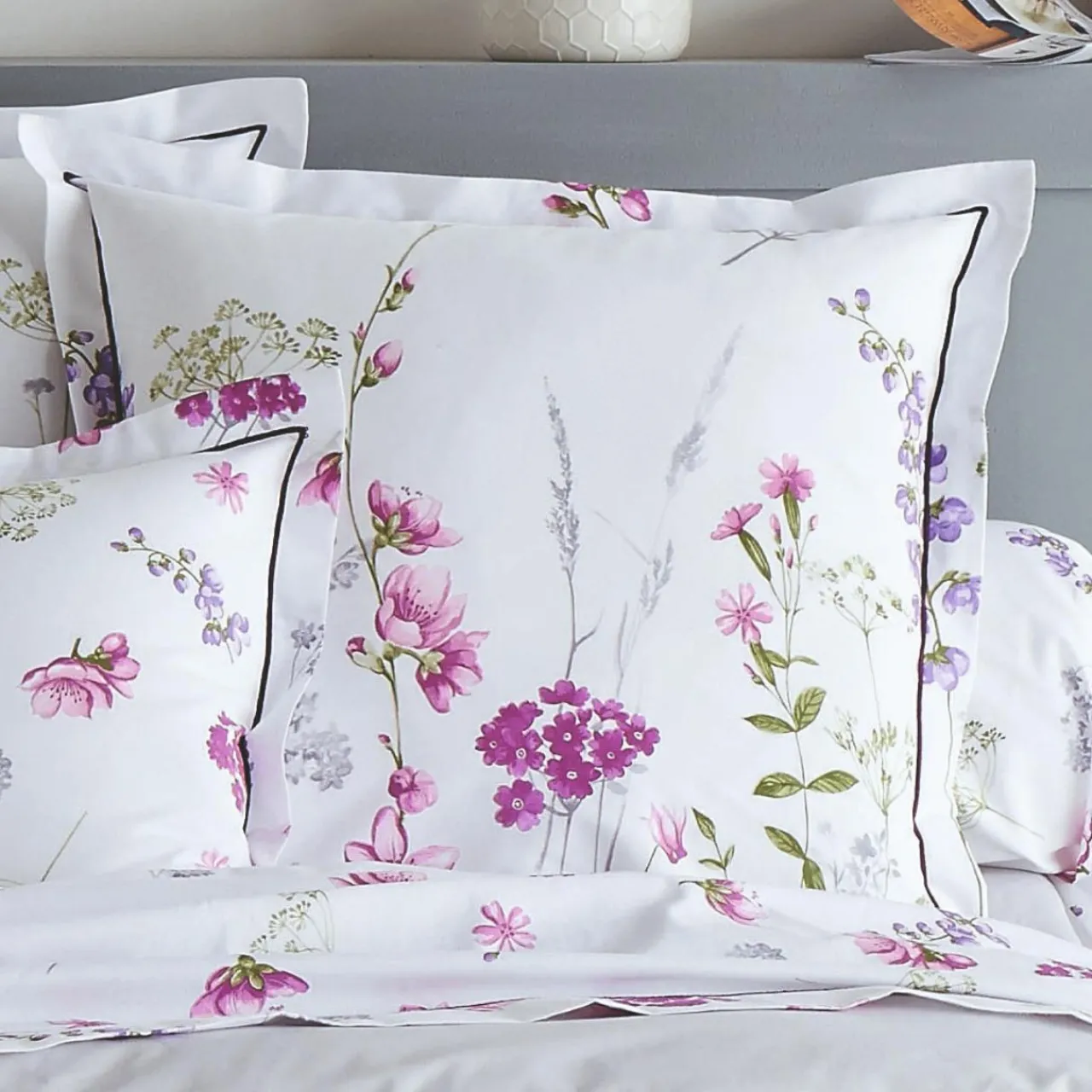 Taie D'Oreiller, Traversin|TRADI LINGE Taie d'oreiller carrée coton (65 x 65 cm) Pretty he Blanc