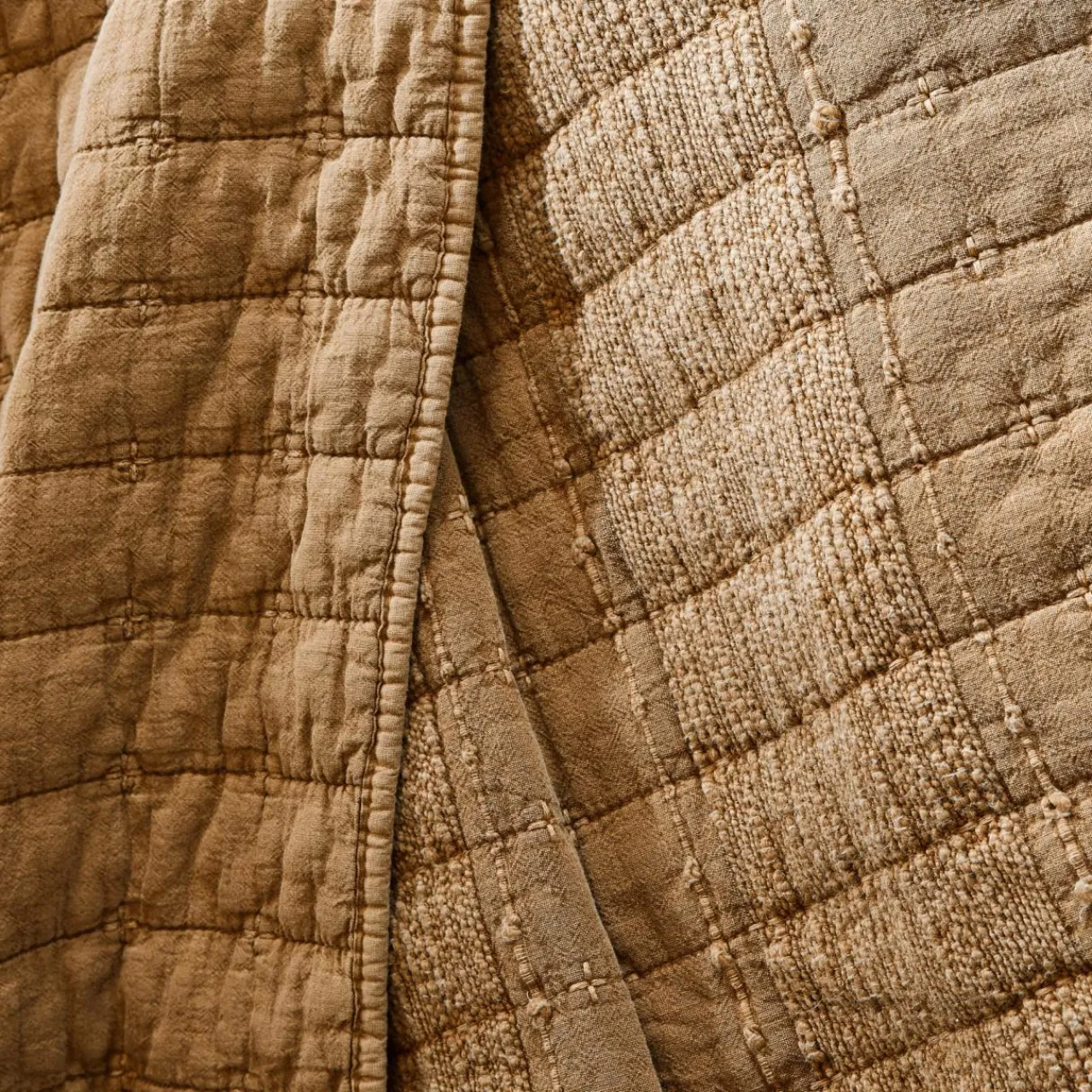 Taie D'Oreiller, Traversin|EMINZA Taie d'oreiller carrée coton (60 x 60 cm) Lena Camel