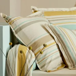 Taie D'Oreiller, Traversin|TRADI LINGE Taie d'oreiller carrée coton lavé (65 x 65 cm) Hugo Jaune moutarde