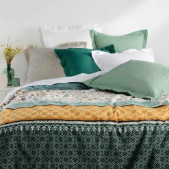 Taie D'Oreiller, Traversin|DOUCEUR D'INTERIEUR Taie d'oreiller carrée coton bio (63 x 63 cm) Biolina Vert sauge