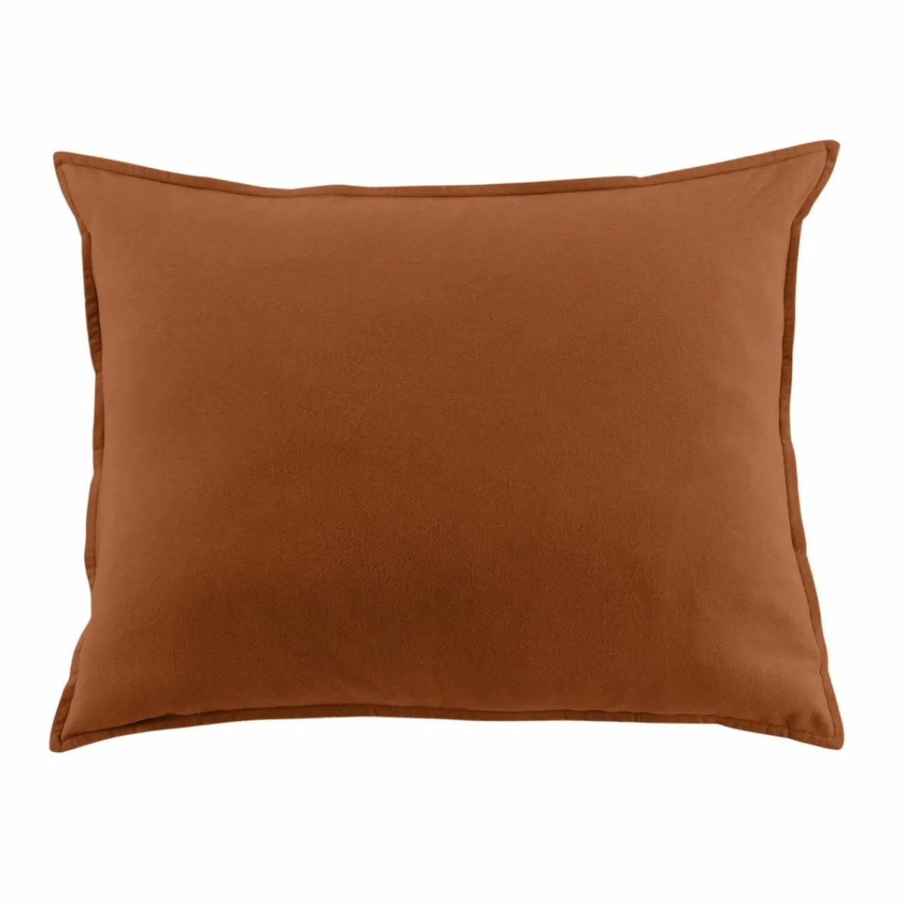 Taie D'Oreiller, Traversin|EMINZA Taie d'oreiller carrée flanelle de coton (80 x 80 cm) Nina Terracotta