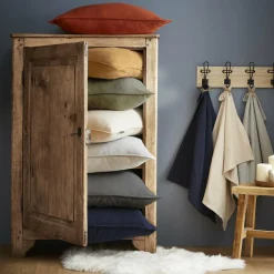 Taie D'Oreiller, Traversin|EMINZA Taie d'oreiller carrée flanelle de coton (63 x 63 cm) Théa Gris clair