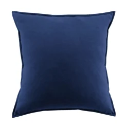 Taie D'Oreiller, Traversin|EMINZA Taie d'oreiller carrée flanelle de coton (63 x 63 cm) Nina Bleu nuit