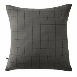 Taie D'Oreiller, Traversin|EMINZA Taie d'oreiller carrée gaze de coton (60 x 60 cm) Gaïa Match Gris granit Gris foncé