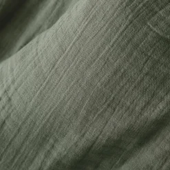 Taie D'Oreiller, Traversin|EMINZA Taie d'oreiller carrée gaze de coton (80 x 80 cm) Gaïa Vert romarin