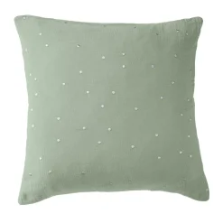 Taie D'Oreiller, Traversin|EMINZA Taie d'oreiller carrée gaze de coton (60 x 60 cm) Gaïa Chic Vert Eucalyptus