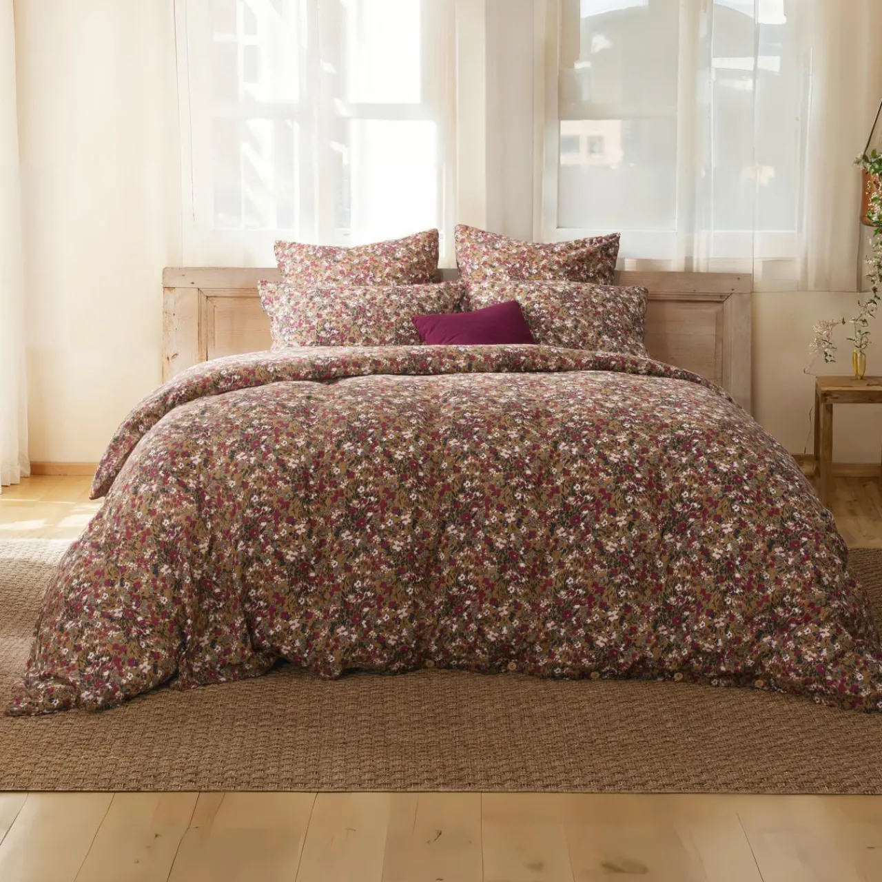 Taie D'Oreiller, Traversin|EMINZA Taie d'oreiller carrée gaze de coton (60 x 60 cm) Constance Camel