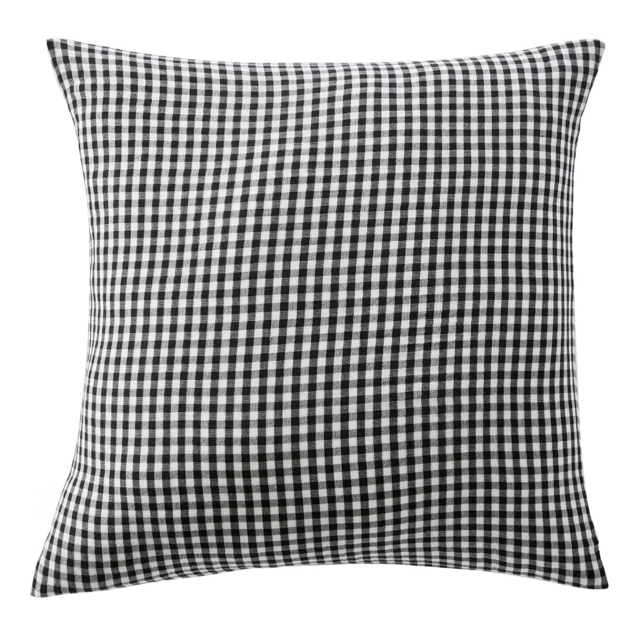 Taie D'Oreiller, Traversin|EMINZA Taie d'oreiller carrée gaze de coton (60 x 60 cm) Gaïa vichy e Noir