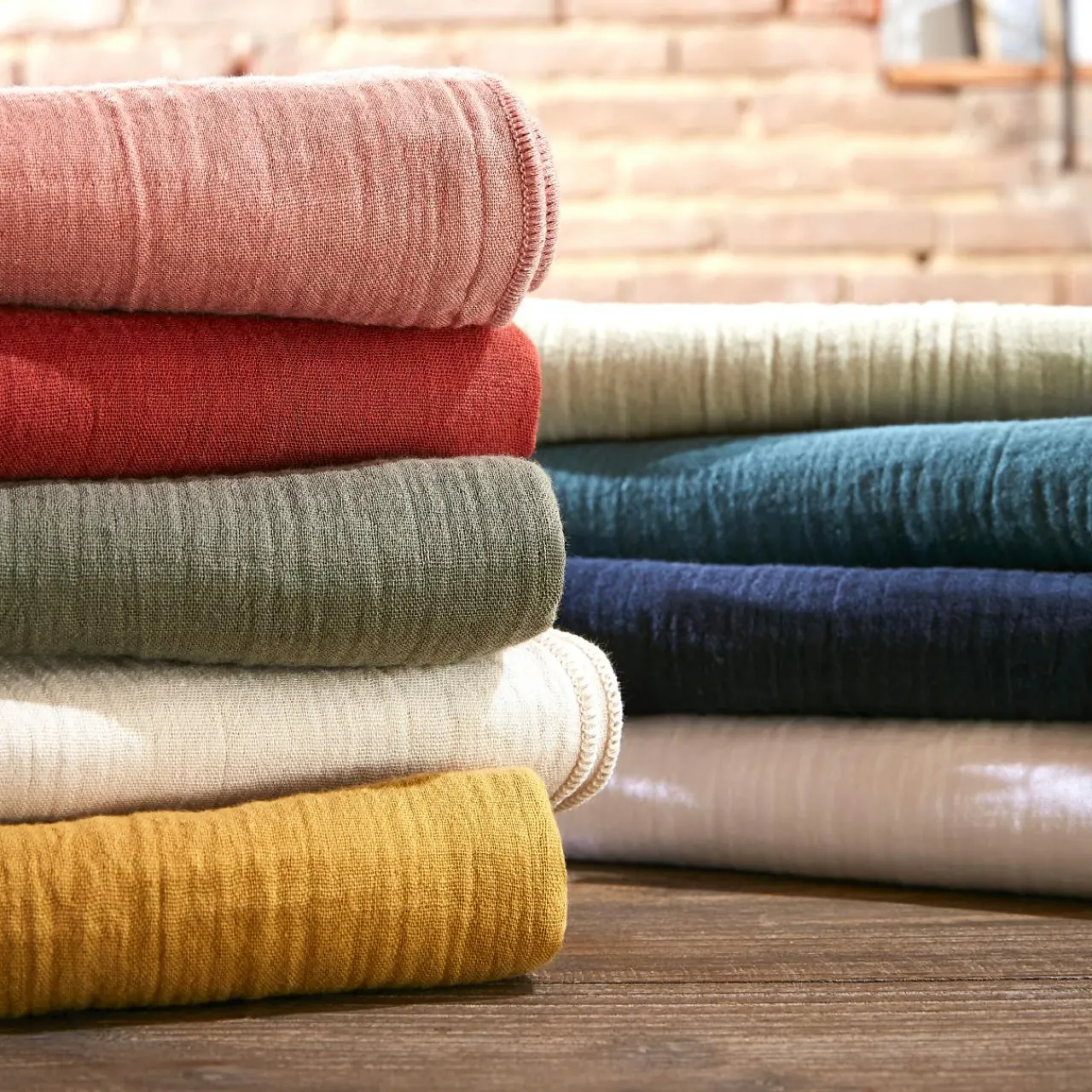 Taie D'Oreiller, Traversin|EMINZA Taie d'oreiller carrée gaze de coton (80 x 80 cm) Gaïa chantilly Blanc