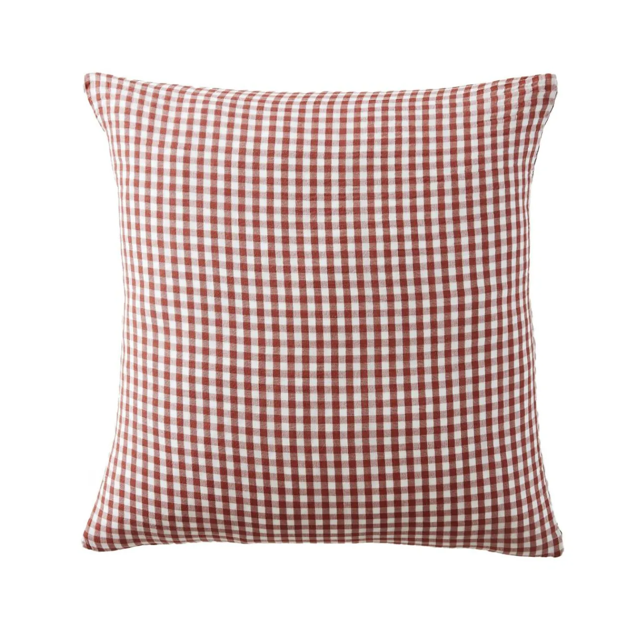 Taie D'Oreiller, Traversin|EMINZA Taie d'oreiller carrée gaze de coton (80 x 80 cm) Gaïa Vichy terracotta