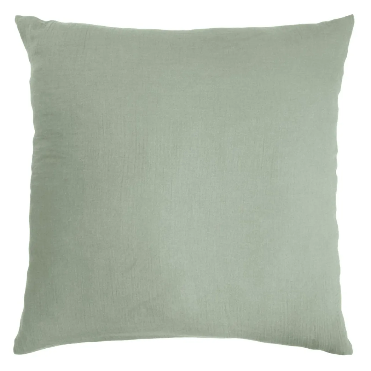 Taie D'Oreiller, Traversin|EMINZA Taie d'oreiller carrée gaze de coton (80 x 80 cm) Gaïa Vert Eucalyptus