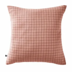 Taie D'Oreiller, Traversin|EMINZA Taie d'oreiller carrée gaze de coton (60 x 60 cm) Gaïa Mix Rose Pêche