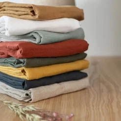 Taie D'Oreiller, Traversin|EMINZA Taie d'oreiller carrée lin lavé (80 x 80 cm) Louise Beige