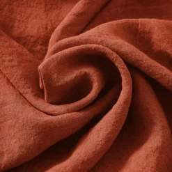 Taie D'Oreiller, Traversin|EMINZA Taie d'oreiller carrée lin lavé (80 x 80 cm) Louise Terracotta