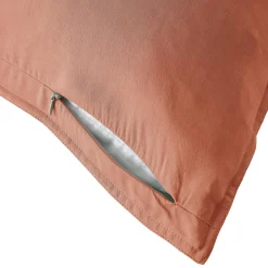 Taie D'Oreiller, Traversin|EMINZA Taie d'oreiller carrée lyocell Tencel™ lavé (80 x 80 cm) Olivia Terracotta
