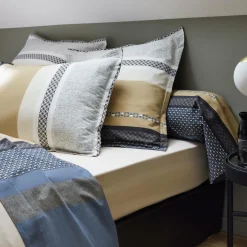 Taie D'Oreiller, Traversin|TRADILINGE Taie d'oreiller carrée percale de coton (65 x 65 cm) Marlow e Gris