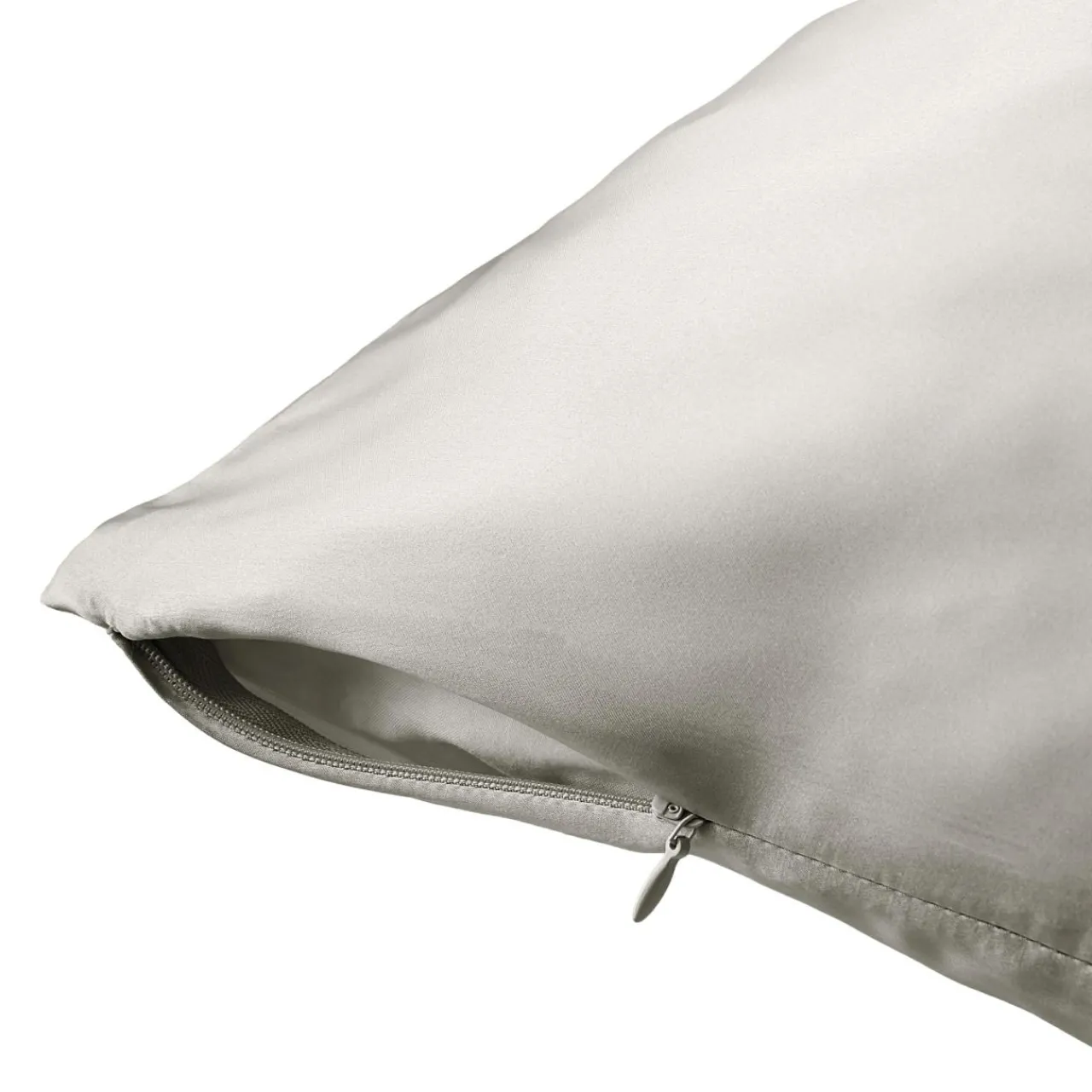 Taie D'Oreiller, Traversin|EMINZA Taie d'oreiller carrée soie de mûrier (80 x 80 cm) Mizuki Gris clair