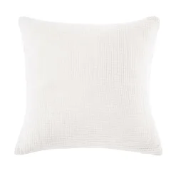 Taie D'Oreiller, Traversin|EMINZA Taie d'oreiller quadruple gaze de coton (60 x 60 cm) Victoria x Gaïa chantilly Blanc