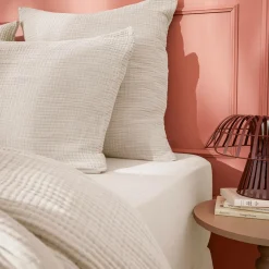 Taie D'Oreiller, Traversin|EMINZA Taie d'oreiller quadruple gaze de coton (60 x 60 cm) Victoria x Gaïa pampa Beige