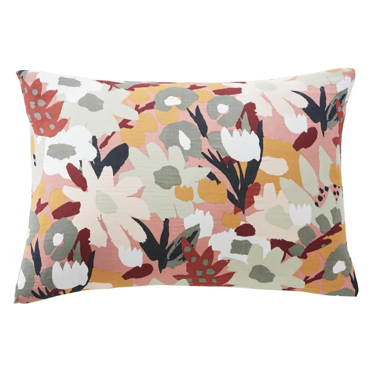 Taie D'Oreiller, Traversin|EMINZA Taie d'oreiller rectangulaire gaze de coton (50 x 70 cm) Azel Multicolore