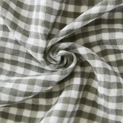 Taie D'Oreiller, Traversin|EMINZA Taie d'oreiller rectangulaire gaze de coton (50 x 80 cm) Gaïa Vichy Vert romarin Vichy romarin