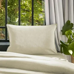 Taie D'Oreiller, Traversin|EMINZA Taie d'oreiller rectangulaire lyocell Tencel™ lavé (50 x 70 cm) Olivia pampa Beige
