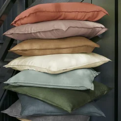 Taie D'Oreiller, Traversin|EMINZA Taie d'oreiller rectangulaire lyocell Tencel™ lavé (50 x 80 cm) Olivia granit Gris