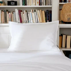 Taie D'Oreiller, Traversin|EMINZA Taie d'oreiller rectangulaire percale de coton (50 x 80 cm) Cali Blanc