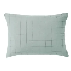 Taie D'Oreiller, Traversin|EMINZA Taie d'oreiller rectangulaire gaze de coton (50 x 70 cm) Gaïa Match Vert Eucalyptus