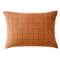 Taie D'Oreiller, Traversin|EMINZA Taie d'oreiller rectangulaire gaze de coton (50 x 70 cm) Gaïa Match Abricot