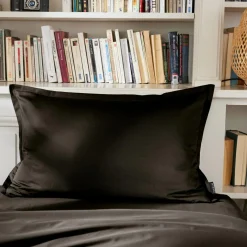 Taie D'Oreiller, Traversin|EMINZA Taie d'oreiller rectangulaire percale de coton (50 x 80 cm) Cali e Noir