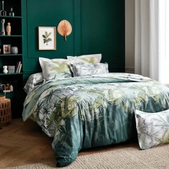 Taie D'Oreiller, Traversin|TRADILINGE Taie d'oreiller rectangulaire percale de coton (50 x 70 cm) Trinidad Mousson e Vert