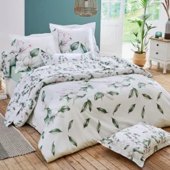 Taie D'Oreiller, Traversin|TRADILINGE Taie d'oreiller rectangulaire percale de coton (50 x 70 cm) Magnolia sauge Vert