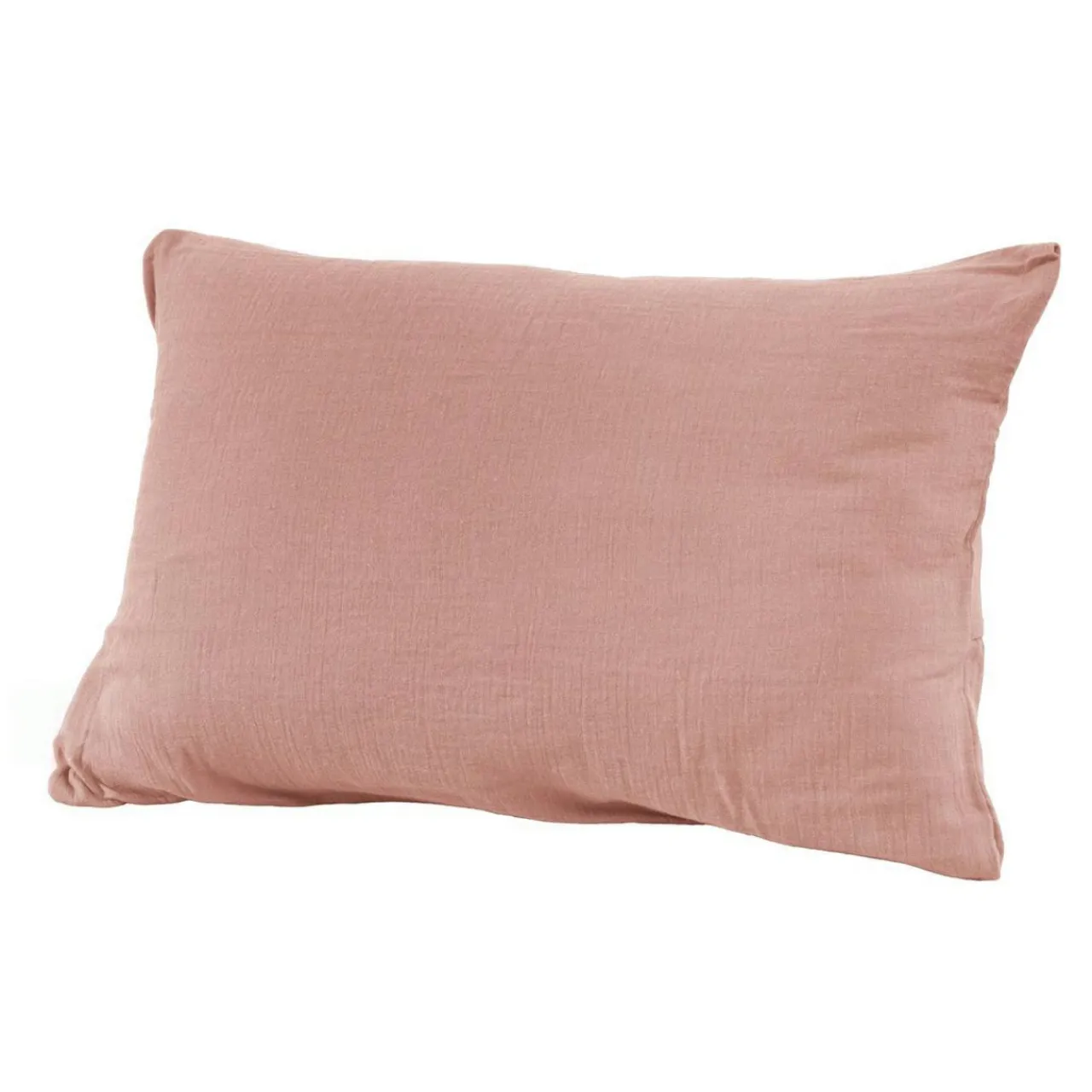 Taie D'Oreiller, Traversin|EMINZA Taie d'oreiller rectangulaire gaze de coton (50 x 80 cm) Gaïa Rose Pêche