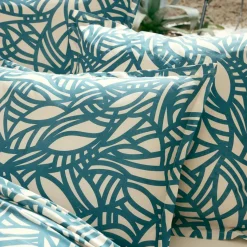 Taie D'Oreiller, Traversin|TRADI LINGE Taie d'oreiller rectangulaire coton lavé (50 x 70 cm) Serena e Bleu